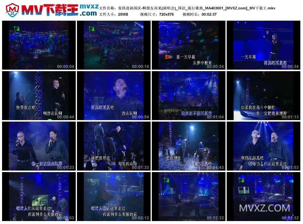 张伟进孙国庆-啊朋友再见(演唱会)_国语_流行歌曲_MA403001